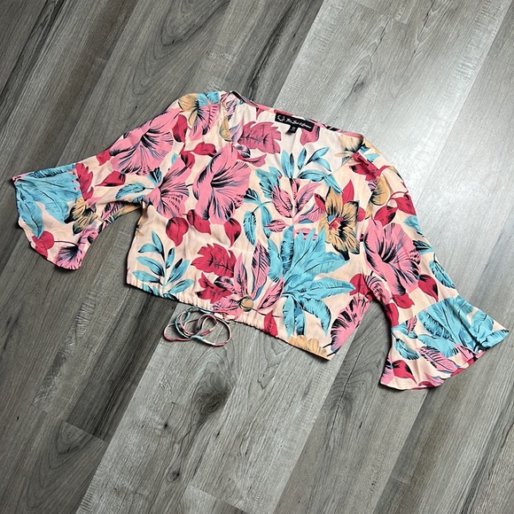 🌸For Love & Lemons Floral Skirt Crop Top Set Size Small - Picture 4 of 12